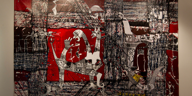 'In the Name of DemoKarasi' by Irami Buli at Orexart, Auckland. Photo / Richard Robinson.