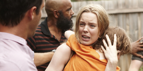 Mum Rosie (Melissa George) protects her son Hugo (Julian Mineo) during an episode of 'The Slap'. Photo / Supplied