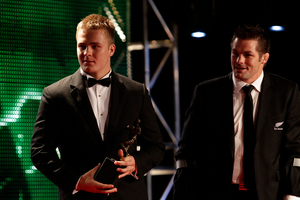 Sam Cane (left) and Richie McCaw. Photo / Sarah Ivey
