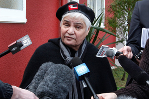Maori Party co-leader Tariana Turia speaking to media while attending the Waitangi Tribunal urgent hearing into state asset sales at the Waiwhetu Marae in Lower Hutt. Photo / Mark Mitchell