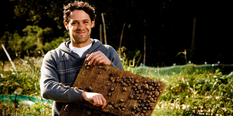 Snail farmer Cyril Santos at his farm outside Uzes. Photo / Babiche Martens