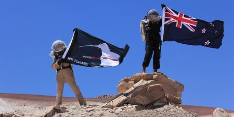 Engineer Ali Harley and commander Haritina Mogosanu were part of the six-person KiwiMars team's mission in the Utah desert. Photo / Supplied