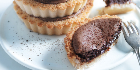 Chocolate macaroon tarts. Photo / Chris Court