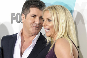Britney Spears with X Factor judge Simon Cowell. Photo / AP