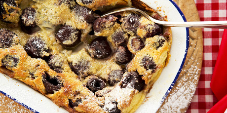 Cherry and kirsch clafoutis. Photo / Babiche Martens