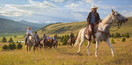 Visitors can engage in a vast selection of outdoor activities - including horseback riding - while staying at The Ranch at Rock Creek. Photo / Courtesy of The Ranch at Rock Creek