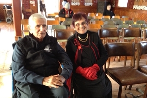 Maori council co-chairman Sir Graham Latimer and Titewhai Harawira during a tea break at the Waitangi Tribunal hearing on water at Waiwhetu Marae. Photo / Audrey Young