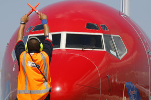 A Pacific Blue pilot has been charged with operating a Boeing 737 carelessly. Photo / File photo