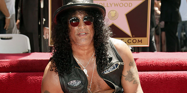 Slash gets his star on the Hollywood Walk of Fame. Photo / AP