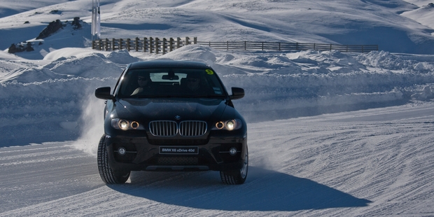 Snowbound drifting during last year's BMW Alpine xDrive Experience near Queenstown gets owners and enthusiasts in control on slippery surfaces. Photo / Supplied