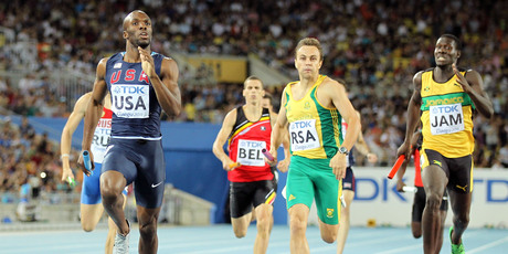 In April 2010, LaShawn Merritt (left) tested positive three times for DHEA. Photo / Getty Images