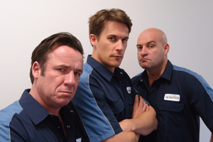 (From left) Jason Hoyte, Jeremy Wells, and Leigh Hart from the Comedy Central TV series Olympico. Photo / Supplied