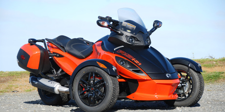 The Can-Am Spyder has the power of a car and the wind-in-the-face excitement of a motorcycle. Photo / Jacqui Madelin