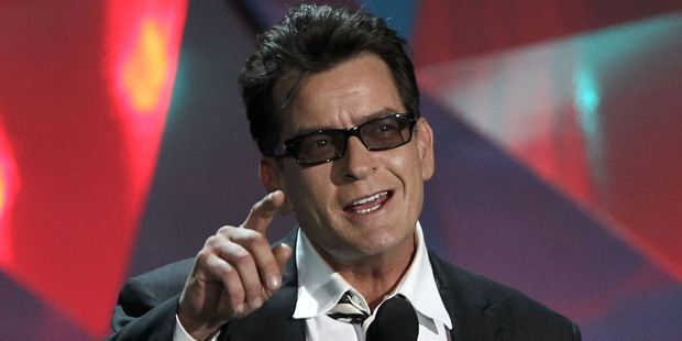 Charlie Sheen onstage at the MTV Movie Awards on June 3, 2012 in Los Angeles. Photo / Matt Sayles