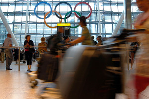 London's Heathrow airport, where inexperienced staff are manning passport desks. Photo / AP