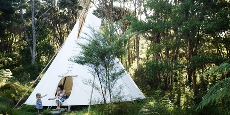 Find your inner-Indian and camp in a tipi at Raglan's Solcape retreat.