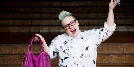 Student fashion blogger Aych McArdle. Photo / Babiche Martens