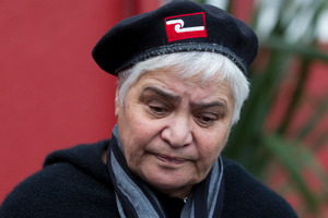 Maori Party co-leader Tariana Turia speaking to media while attending the Waitangi Tribunal urgent hearing into state asset sales at the Waiwhetu Marae in Lower Hutt. Photo / NZ Herald