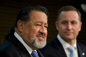 Maori Party co-leader Pita Sharples (front) has expressed anger at Prime Minister John Key's comment about the Waitangi Tribunal. Photo / Mark Mitchell