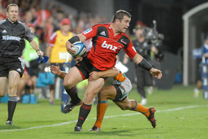 Crusaders hooker Corey Flynn has not given away hopes of an All Black recall. Picture / Geoff Sloan