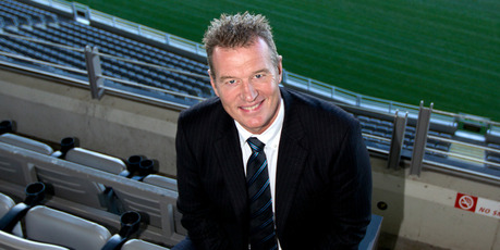 New Blues rugby coach Sir John Kirwan attends a press conference at Eden Park. Photo / Dean Purcell