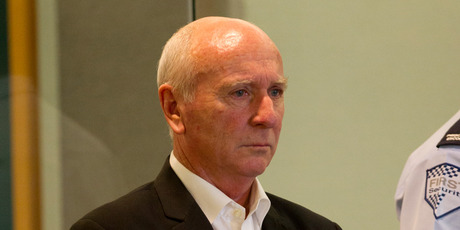 Former Bridgecorp director Rod Petricevic in the dock during sentencing at the Auckland High Court in April this year. Photo / Brett Phibbs