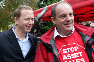 Green's Russel Norman (left) and Labour's David Shearer. Photo / Doug Sherring