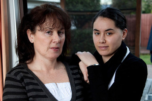 James Takamore's partner Denise Clarke, and daughter Jenna. Photo / Simon Baker