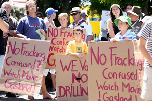 Anti-fracking protestors in Napier earlier this year. Photo / Paul Taylor
