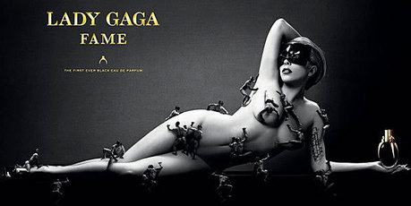 Lady Gaga's racy ad for her fragrance Fame. Photo / Stephen Klein/Supplied