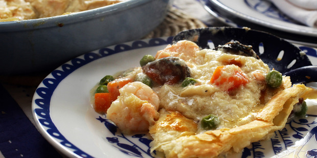 Cheesy fish pie. Photo / Janna Dixon