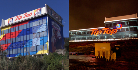 The Tip Top building before (left) and after. Photo / Nicola Topping, Steven McNicholl