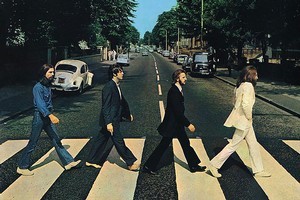 The Beatles cross Abbey Rd for the iconic cover of the group's last album. Photo / Supplied