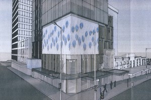 An artist's impression of the proposed high-rose 15-storey brothel. Photo / Supplied