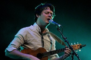 Beirut's Zac Condon perfroms during the band's recent show at the Opera House in Wellington. Photo / Don Fierro @ Volume