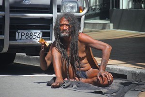 Wellington icon 'Blanket Man'. Photo / Jubalj
