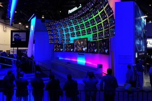A standard annual feature of CES - screens, screens and more screens. Photo / AFP