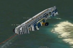 Kiwi-based company PlanetinAction.com has tracked the final moments of the Costa Concordia's doomed voyage. Photo / supplied