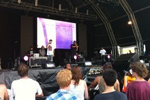 Das Racist perform at the Big Day Out 2012. Photo / Herald online