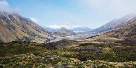 Looking east across rolling tussock hills. Photo / Andrew Stone