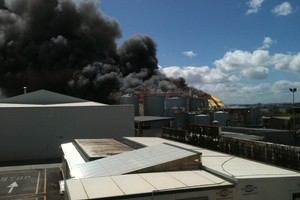 The factory fire in Onehunga. Photo / Supplied
