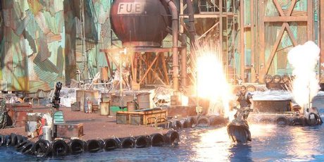 The 'WaterWorld' live show at Universal Studios on Sentosa Island, Singapore. Photo / Jill Worrall
