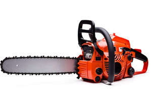 A man started the chainsaw and cut through a door, a pole and a sign. Photo / Thinkstock
