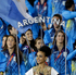 Argentina's Luciana Aymar carries her national flag during the Opening Ceremony. Photo / AP
