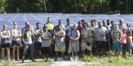Powersmart Solar has worked with locals in Tokelau to help the Pacific Nation switch to 100 per cent solar powered energy. Photo / Supplied