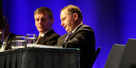 John Key and Bill English at the National Party conference. Photo / Michael Craig