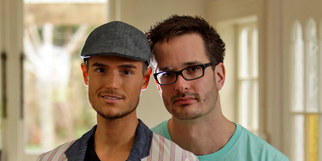 Grayson Coutts and David Farrier at home. Photo / Michael Craig