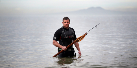 Spearfishing is one of Winston Cowie's many passions. Photo / Doug Sherring