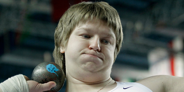 Nadzeya Ostapchuk, who's thrown some monsters lately on home turf, has surpassed Valerie Adams' best but the Belarusian has to repeat that in London. Photo / AP.