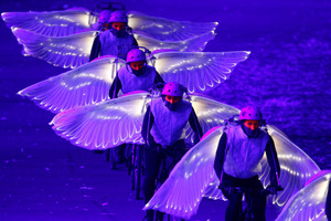 Scenes during the spectacular London 2012 Olympic Games Opening Ceremony. Photo / NZ Herald Mark Mitchell